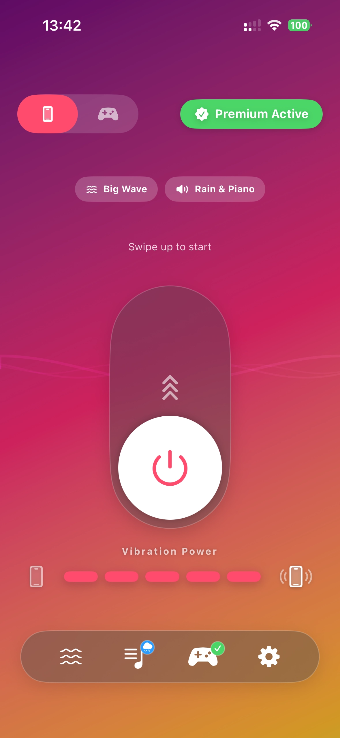 Vibromax App Interface